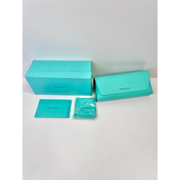 Authentic Tiffany Co Eyeglass Sunglass Leather Case w/ Gift Box & Cloth NEW - Picture 4 of 16